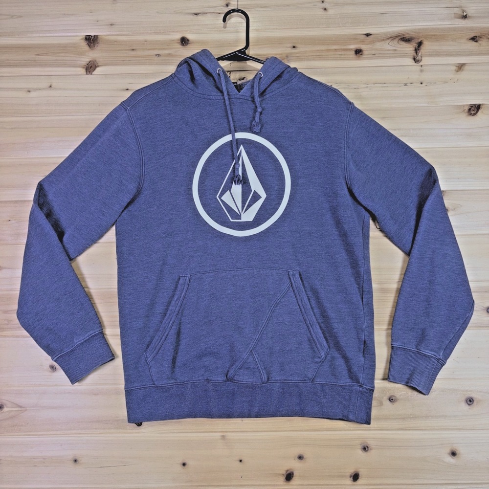 Volcom Stone Hoodie Mens Small Gray Iconic Logo Long Sleeve Hooded Sweatshirt